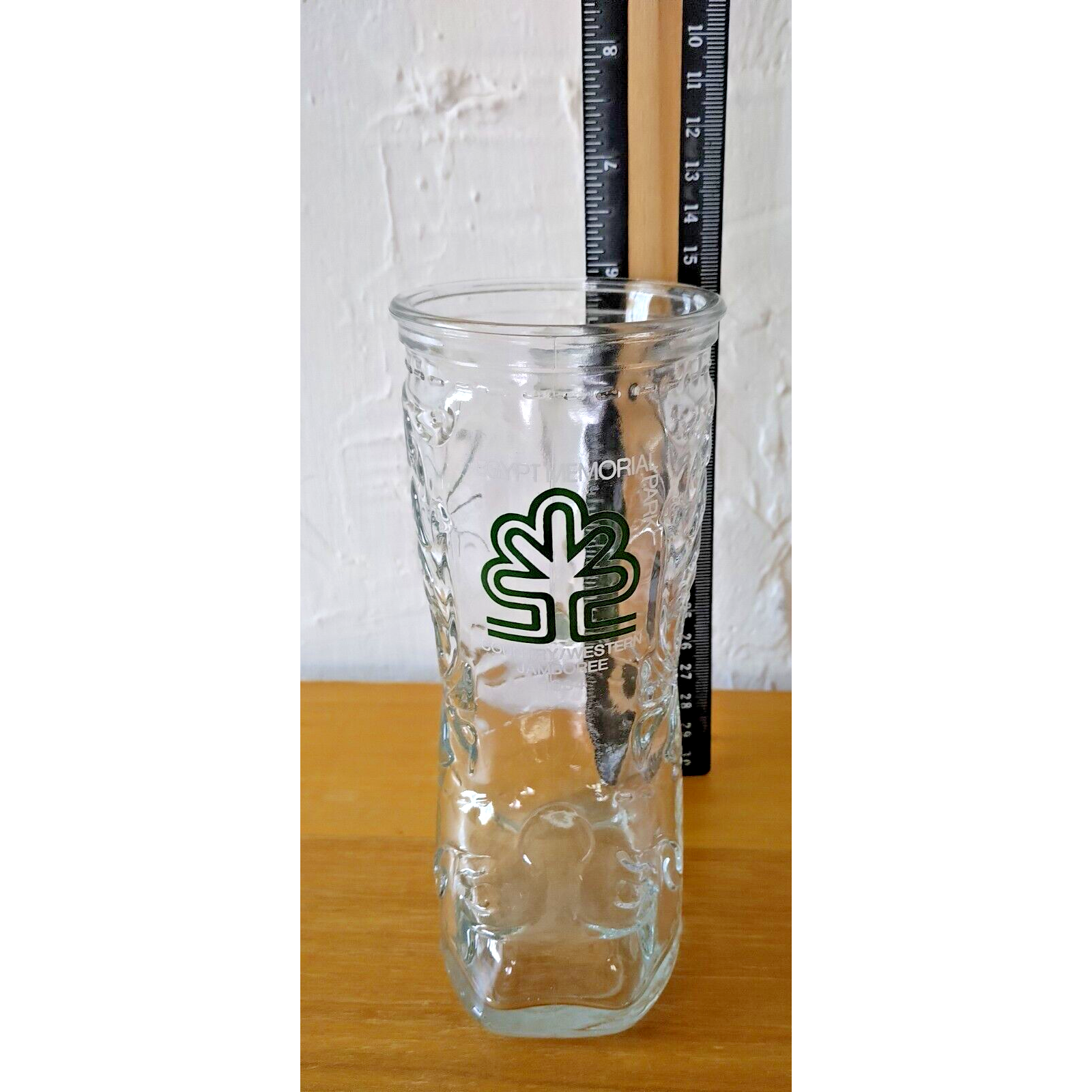 Glass Boot Beer Soda Mug Egypt Memorial Park 1984 Country/Western Jamboree - $8.86