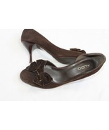 Aldo Italian Shoes Dark Brown Suede Velvet BOW Buckle 3&quot; Heels 39 M - £31.65 GBP