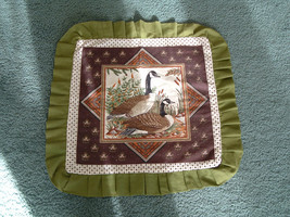 vintage handmade mallard geese duck pillow cover sham country shabby chic decor - $19.75