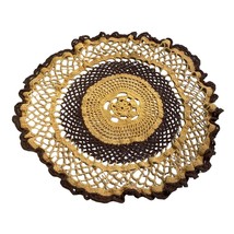 Handmade Crochet Round Doily Tablecloth Brown Yellow Elegant Table Mat D... - £14.47 GBP