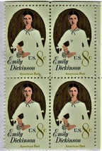 U S Stamp - Emily Dickinson American Poet 8 cents stamps block of 4 - £2.19 GBP