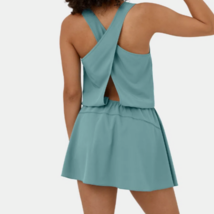Halara Size L Breezeful Crossover Back Flowy Lightweight  Blouson Mini Dress - £19.68 GBP