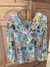 An item in the Fashion category: Erin London Multicolored Ruffled Blouse Women’s Size Large 