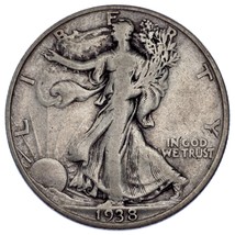 1938-D 50C Marche Liberty Demi Dollar Fin État, Naturel Couleur Beau Détail - $88.13