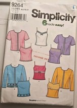 Simplicity #9264 Misses 6 Easy Styles Camisole &amp; Cardigan 6 to 12 HH NEW UNCUT - £10.22 GBP