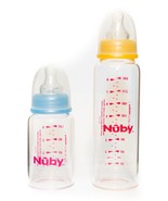 Set of 2 Nuby Nûby Standard Neck Glass Bottle Nurser 4 and 8 oz EF110, E... - $7.40