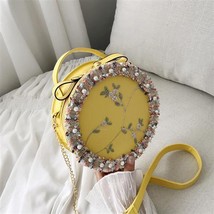 Women&#39;s 2022 New Lace Flower Small Round Bag Korean Version Cute Chain Shoulder  - £19.20 GBP