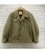 Vintage London Fog Shacket Jacket Mens Beige Brown Button Down FLAW - $69.29