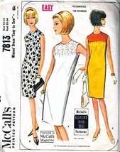 Vintage 1965 Misses&#39; SLIM DRESS Pattern 7813-m Size 12-14 - £9.58 GBP