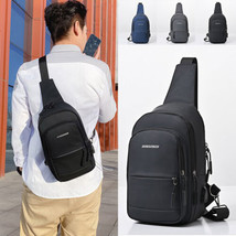 Men Women Shoulder Bag Sling Crossbody Chest Nylon Travel PU Cover Backpack - £18.37 GBP