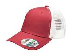 Burgundy White - Trucker Hat Cotton Mesh Solid Polo Style Baseball Cap - £14.68 GBP