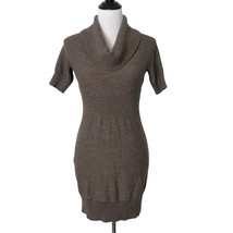 Ann Taylor LOFT Sweater Dress Cowl Neck Brown Short Sleeve Knit Women&#39;s Size S P - £17.91 GBP