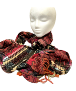 Vintage Womens Multicolor Southwestern Design Scarf Pleated Fringed 80 x... - £9.24 GBP