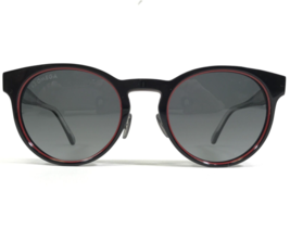 Omega Sunglasses OM 0020-H 01D Black Red Round Frames with Blue Lenses - £132.22 GBP