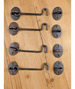 4 Iron Hook &amp; Latch Eye Lock Drawer Hand Forged Barn Cabin Door **SOME R... - $33.62 CAD