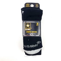 U.S. Army Crew Socks 3 Pack Black Grey New  - £12.01 GBP
