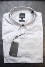 Armani Exchange A|X Men&#39;s Slim Fit Hidden Button Cotton Business Casual Shirt S - £38.98 GBP