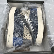 Sun + Stone Mens Bandana Patchwork High Top Sneakers Navy Size 10.5 MSRP... - $38.50