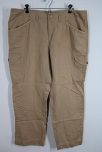 LL Bean 18P Linen Lyocell Cotton Favorite Fit Khaki Cargo Pants - £22.40 GBP