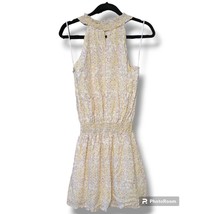 Fate Sleeveless High Neck Smocked Cream Pastel Multicolor Diamond Dress ... - $28.88