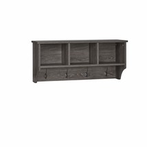 Riverridge Home Woodbury Collection Cubbies And Hooks Wall Shelf, Dark Weathered - £70.88 GBP