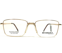 Affordable Designs Eyeglasses Frames Bob GOLD Shiny Square Wire Rim 55-17-145 - £44.01 GBP