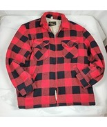 Vintage Cal Craft Jacket Sherpa Lined Buffalo Plaid Red Mens Large Made ... - $36.99