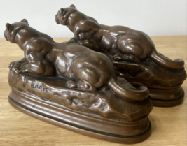 Panther Art Deco Bookends Barye K&amp;O Co Decorative Arts Figural Big Cat Book Ends - £272.47 GBP