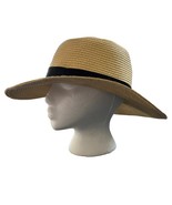 J Crew Womens Packable Sun Hat M-L Natural Tan Black Ribbon - £22.75 GBP