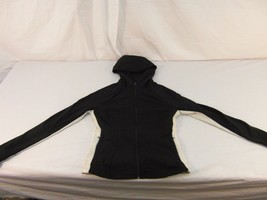 Adult Women&#39;s Express Black White Stripe Track Jacket Mesh Lined Full Zi... - £14.63 GBP