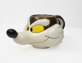 Vintage Wile E Coyote 3D Ceramic Mug Cup Looney Tunes Road Runner WB 1989 - £12.76 GBP