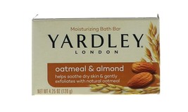 Yardley Oatmeal Almond Bath Bar 4oz - Pack of 2 - £13.58 GBP