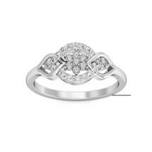 Art Deco Floral Design Clear White Round Cut Moissanites &amp; 14K White Gol... - $1,300.35