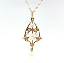 14k Yellow Gold Freshwater River Pearls Lavaliere Pendant (#J5462) - $9,781.13 MXN