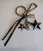 COACH Key Ring Keychain Fob Star Charm Leather Studded MISSING ONE Silve... - $38.61