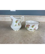 Queens Moss Rose Countryside Series Open Sugar Bowl And Creamer - £13.97 GBP