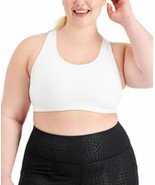 MSRP $30 Id Ideology Performance Plus Size Impact Sports Bra White Size 1X - $273.89 MXN