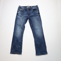 Buckle BKE Mens 36x32 Faded Thick Stitch Stretch Jake Bootleg Denim Jeans Blue - $59.35