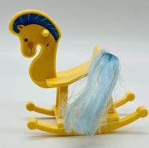 Barbie Kelly Rocking Horse Nursery Playroom Mattel 1997 Yellow Blue Mane Vintage - $16.82