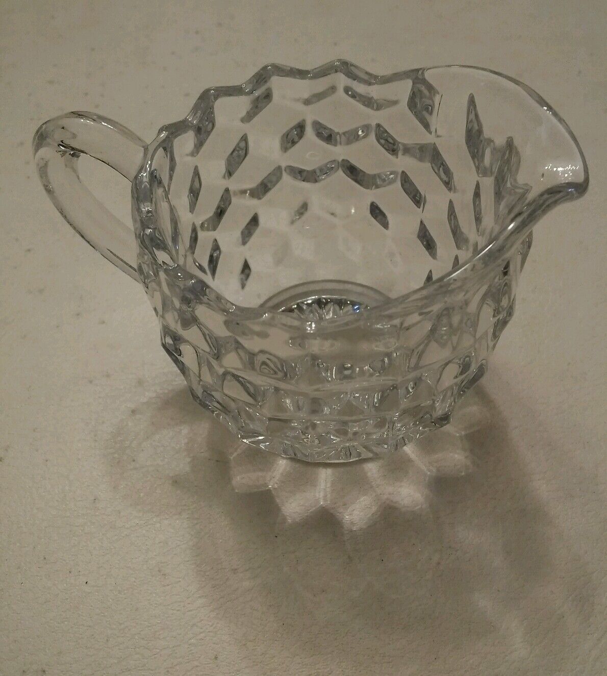 014 Vintage FOSTORIA AMERICAN ClearvGLASS CREAMER 3 Inches Tall - $11.99