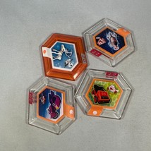 Disney Infinity 2.0 Hexagon Power Discs Set Of 4 Collectible Game Pieces - $9.55