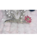 Dragonfly pink flower hair claw - €10,24 EUR