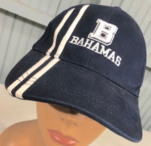 Nassau Bahamas Tropical Tourist Adjustable Deep Blue Stripes Baseball Cap Hat - £10.62 GBP