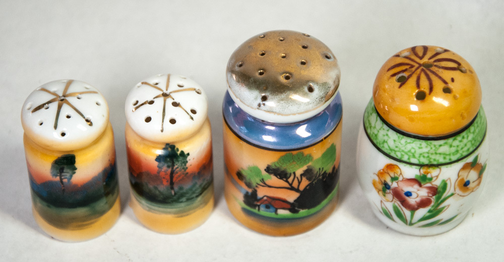 4 Made in Japan Salt / Pepper Shakers Hand Painted Scenics & Floral Item image 2