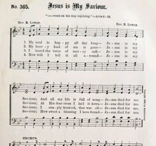 1883 Gospel Hymn Jesus Is My Saviour Sheet Music Victorian Religious ADBN1hhh - £11.20 GBP