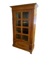 Regency Late 19th Century English Glass Front Four Shelf Bottom Drawer B... - $828.28 CAD