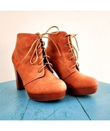 TOP MODA VALENCIA-5 BROWN HIGH HEEL ANKLE BOOTIES SIZE: 8 - $246.89 MXN
