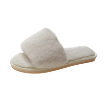 White Anti-Slip Women Plush House Slippers Indoor Slide Shoes - £31.85 GBP