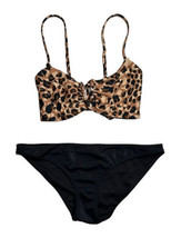 Black Hollister Swim Bottoms L &amp; Time and Tru Brown Cheetah Print Bikini... - $16.82