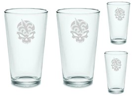 SET New Orleans Saints Pint Beer Glasses Etched Tumblers Drinkware - £33.25 GBP+